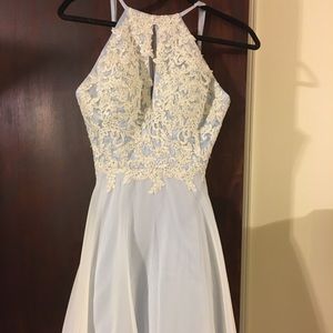 blue lace dress